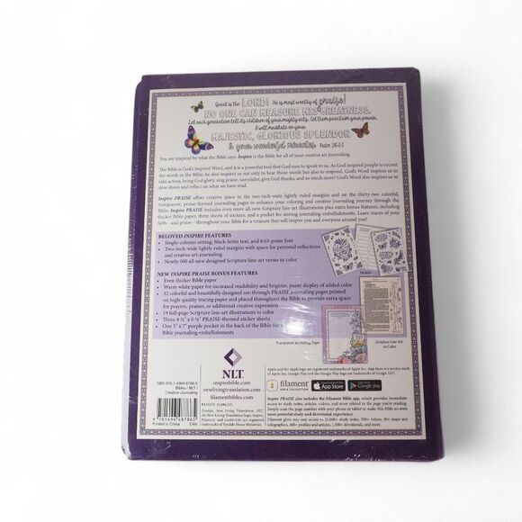 Inspire Praise Bible: The Bible For Coloring & Creative Journaling Hardcover NLT - Picture 2 of 6